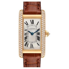 Cartier Tank Americaine Gelbgold Diamant Damenuhr WB701251 Box
