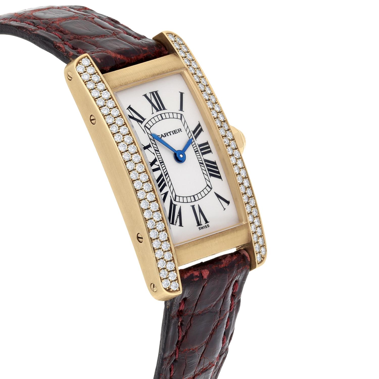 Women's Cartier Tank Americaine Yellow Gold Diamond Ladies Watch WB701251
