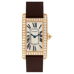 Cartier Montre Tank Amériqueine en or jaune et diamants pour femmes WB707231