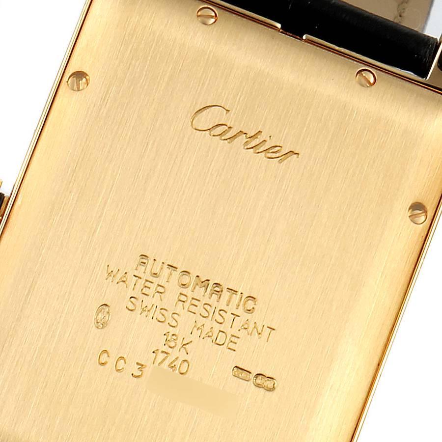 Cartier Tank Americaine Yellow Gold Diamond Men's Watch WB702051 Box Papers For Sale 4