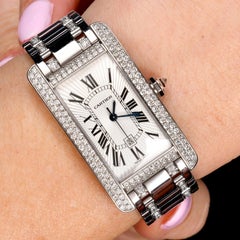 Cartier Tank American Diamond 18k Gold Unisex Watch Ref 2940
