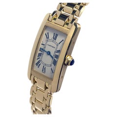 Cartier Tank American Damen 18K Gelbgold Armband Armbanduhr