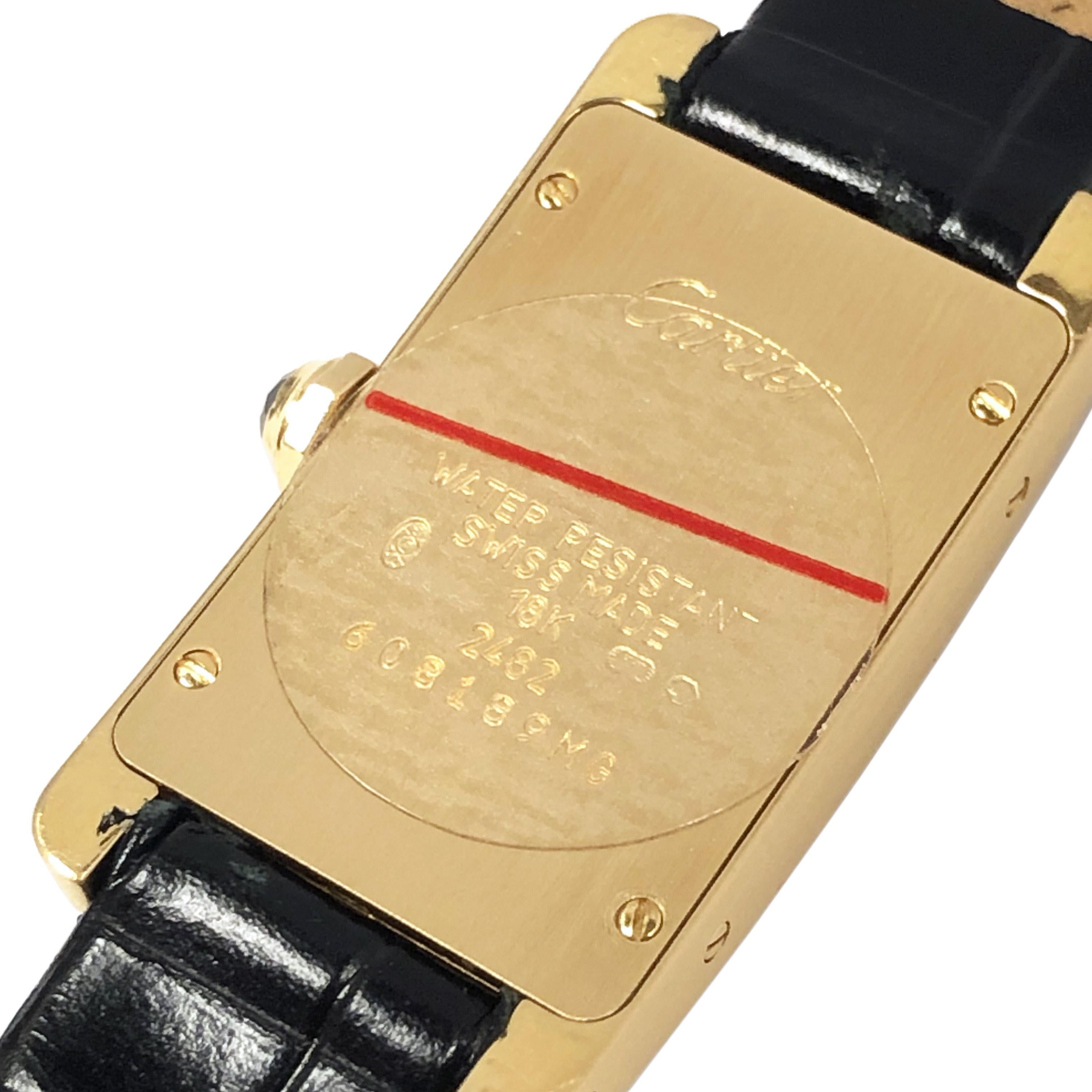 Cartier Tank American Ladies Yellow Gold Quartz Wristwatch In Excellent Condition In Chicago, IL