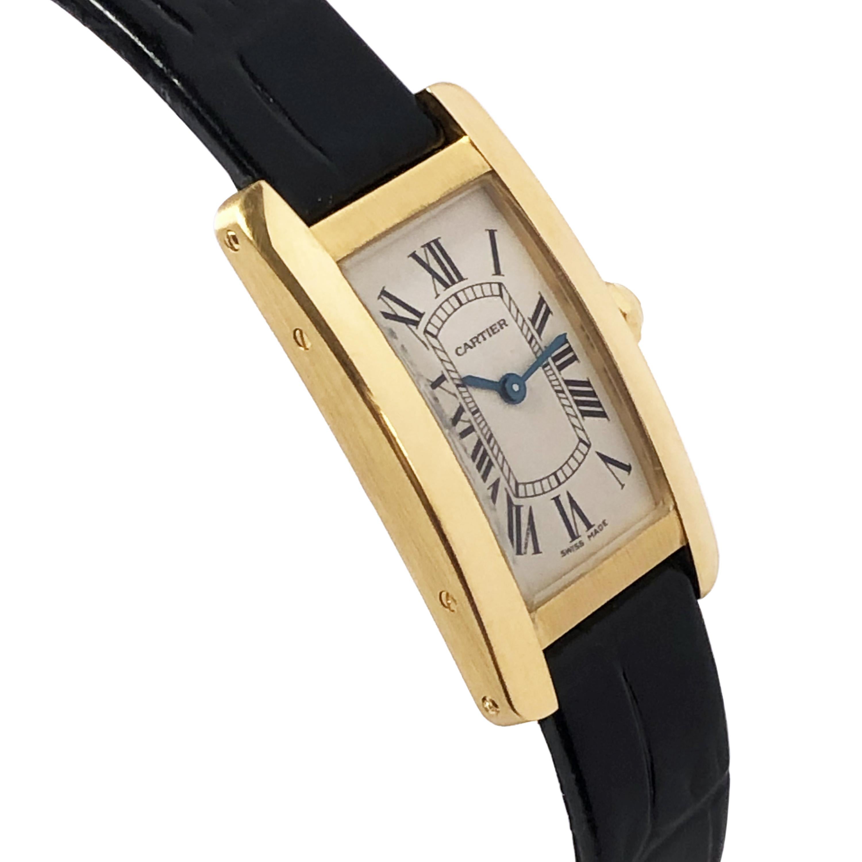 Women's or Men's Cartier Tank American Ladies Yellow Gold Quartz Wristwatch