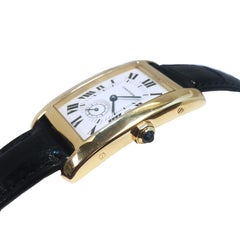 Cartier Tank American Yellow Gold Large Quartz Wristwatch