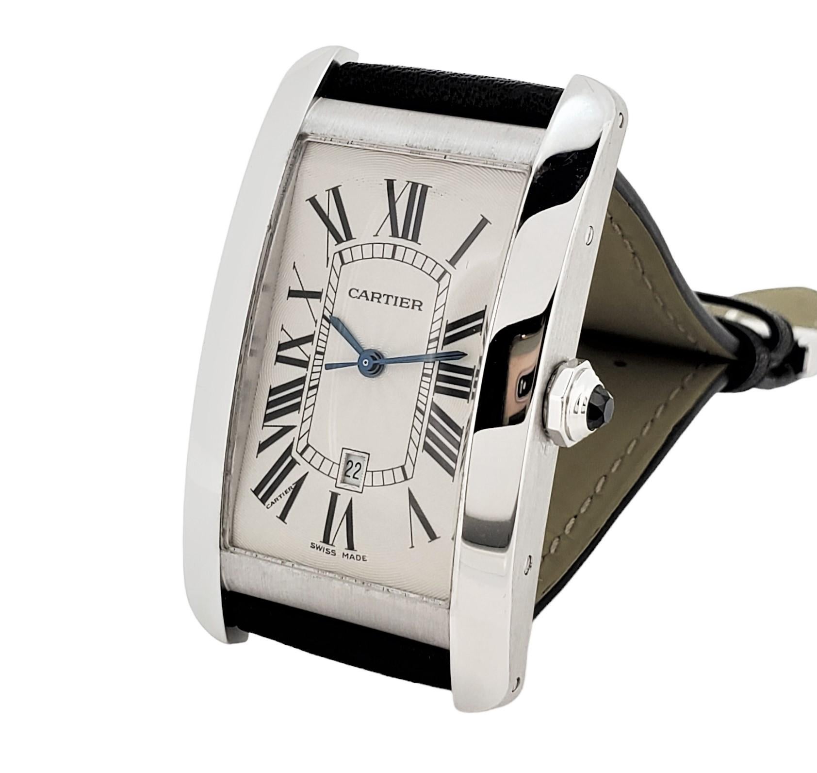 Cartier Tank Americane Large Size, Automatic, Full Set, B & P, circa 2006 en vente 1