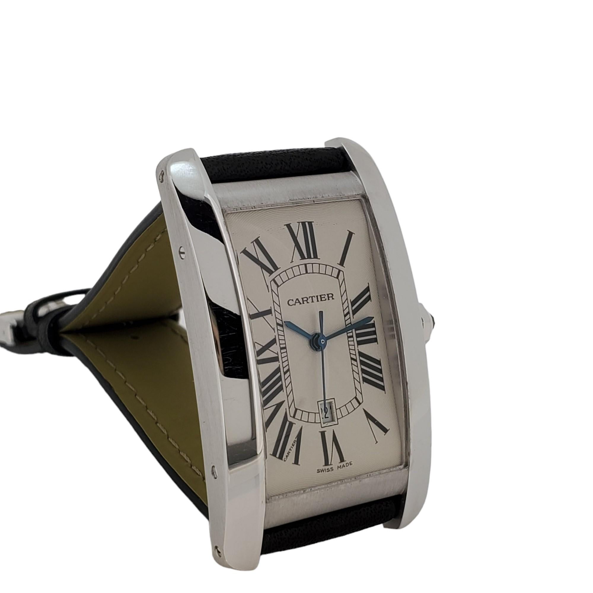 Cartier Tank Americane Large Size, Automatic, Full Set, B & P, circa 2006 In Excellent Condition For Sale In Santa Monica, CA