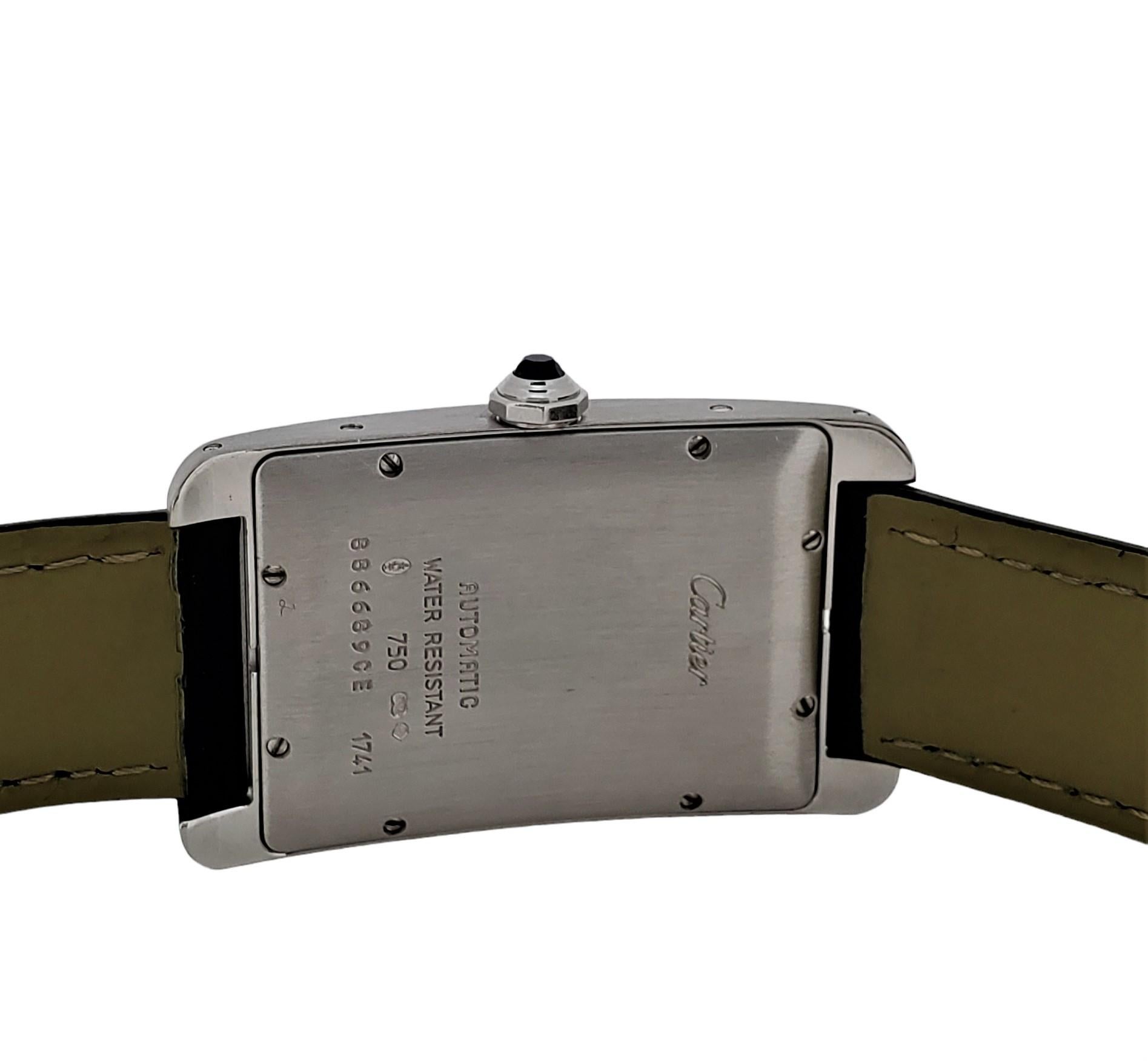 Cartier Tank Americane Large Size, Automatic, Full Set, B & P, circa 2006 im Angebot 4