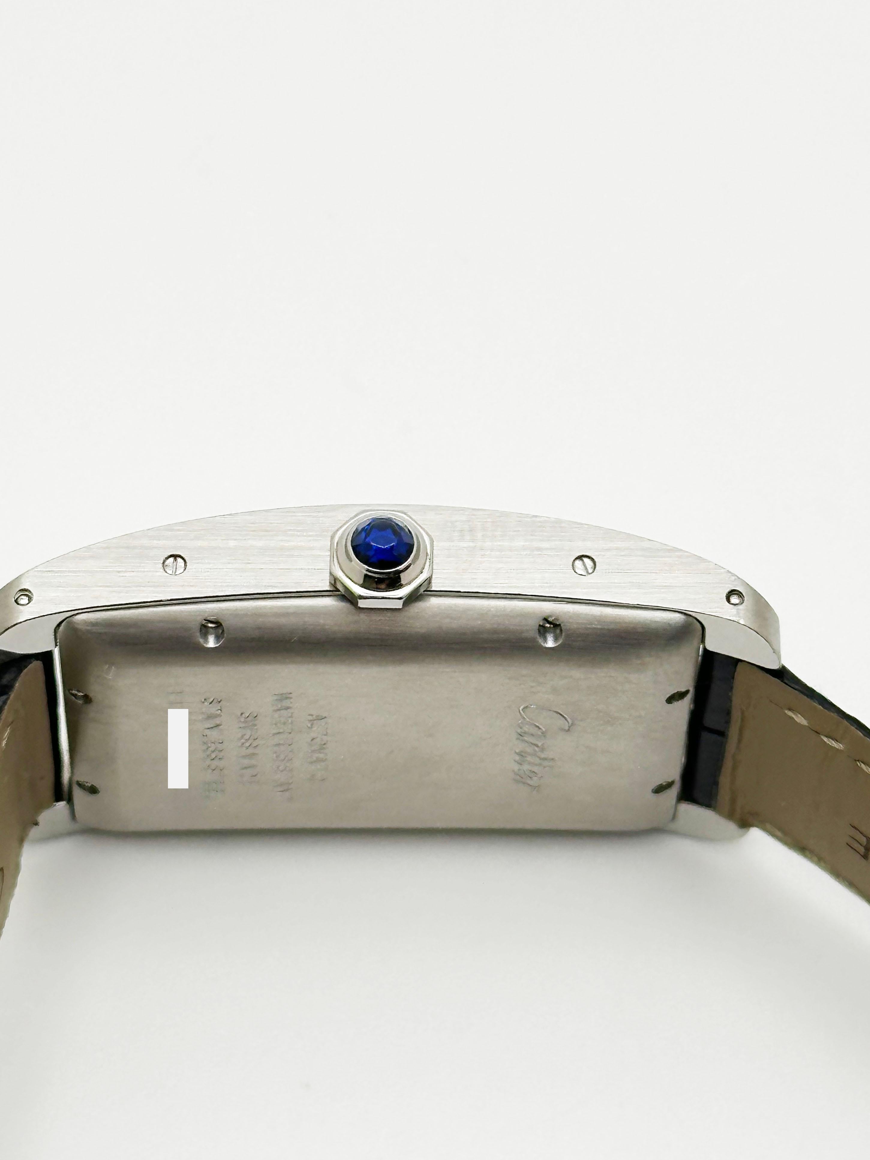 Cartier Tank Americane Ref 3972 Cinturino in acciaio inossidabile Scatola Libretto In condizioni ottime in vendita a San Diego, CA