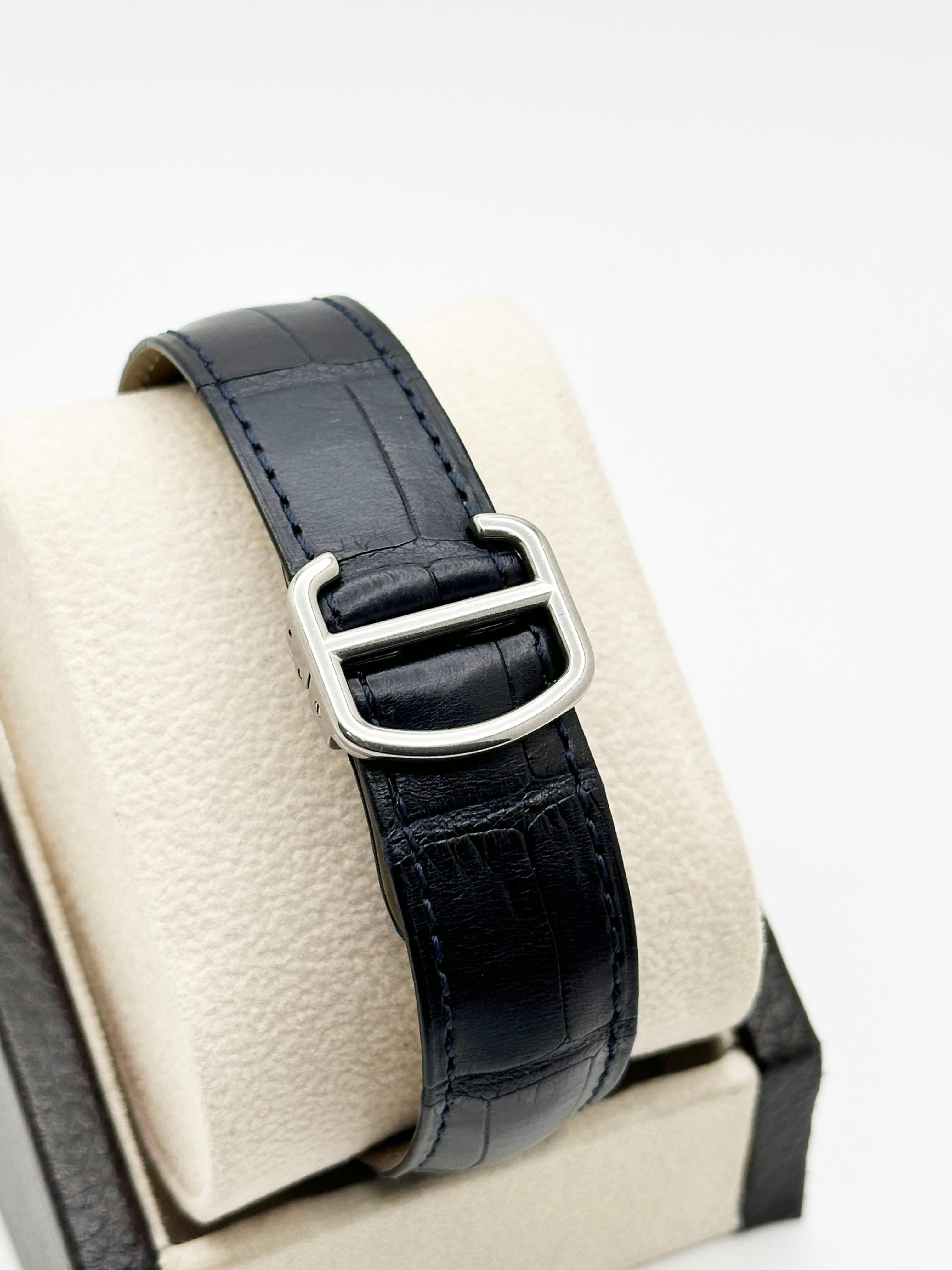 Cartier Tank Americane Ref 3972 Cinturino in acciaio inossidabile Scatola Libretto in vendita 3