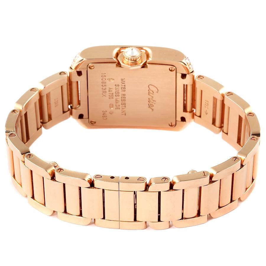 Cartier Tank Anglaise 18K Rose Gold Diamond Ladies Watch WT100002 1