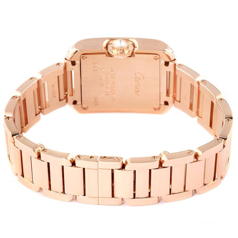 Cartier Tank Anglaise 18K Rose Gold Diamond Ladies Watch WT100002 For Sale 1