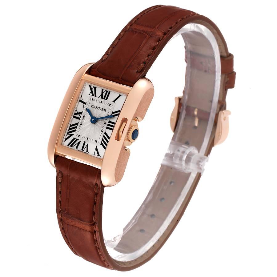 Cartier Tank Anglaise 18K Rose Gold Small Ladies Watch W5310027 In Excellent Condition For Sale In Atlanta, GA
