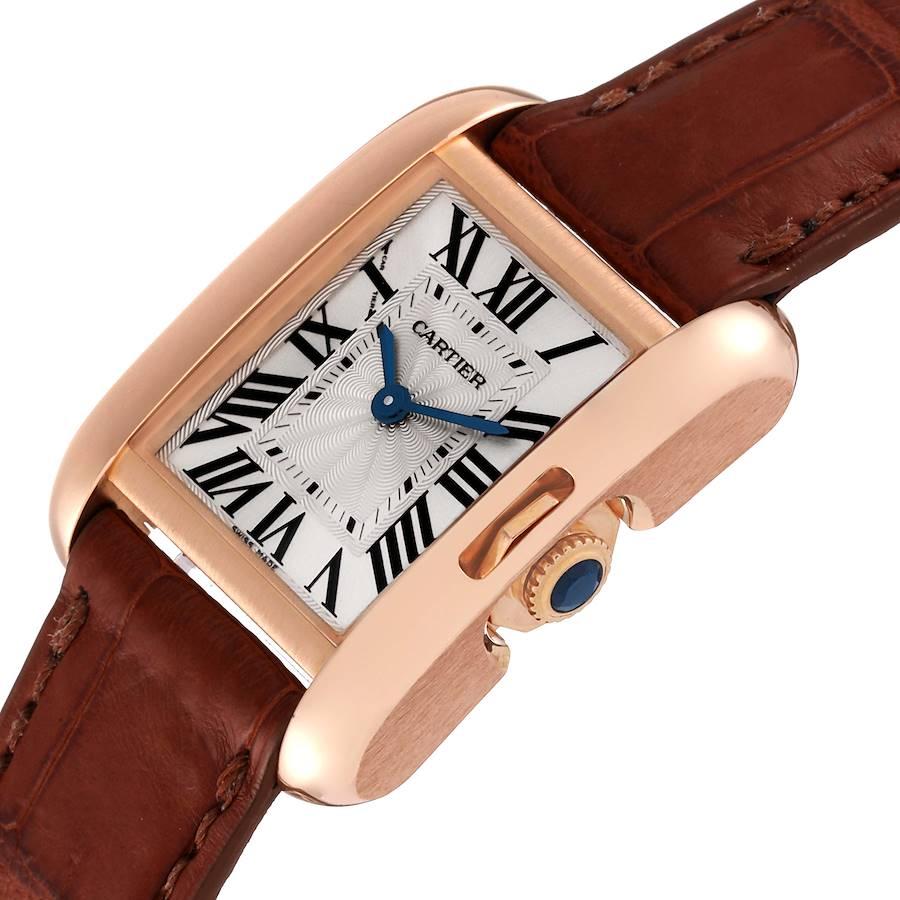 Women's Cartier Tank Anglaise 18K Rose Gold Small Ladies Watch W5310027 For Sale