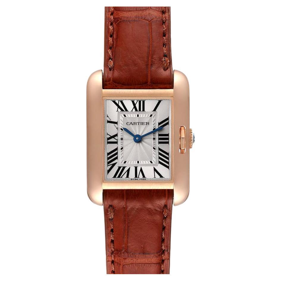 Cartier Tank Anglaise 18K Rose Gold Small Ladies Watch W5310027 For Sale
