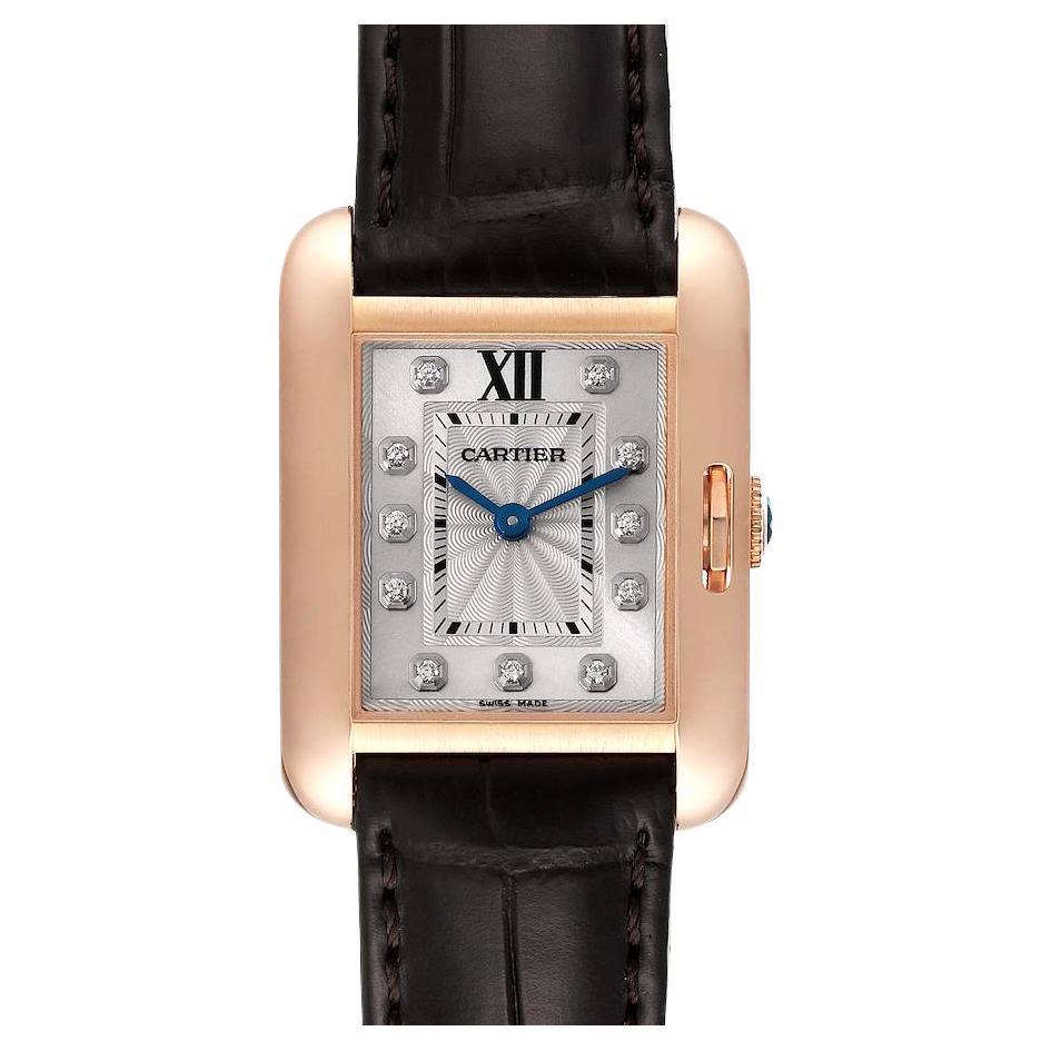 Cartier Tank Anglaise 18K Rose Gold Small Ladies Watch WJTA0007 For Sale