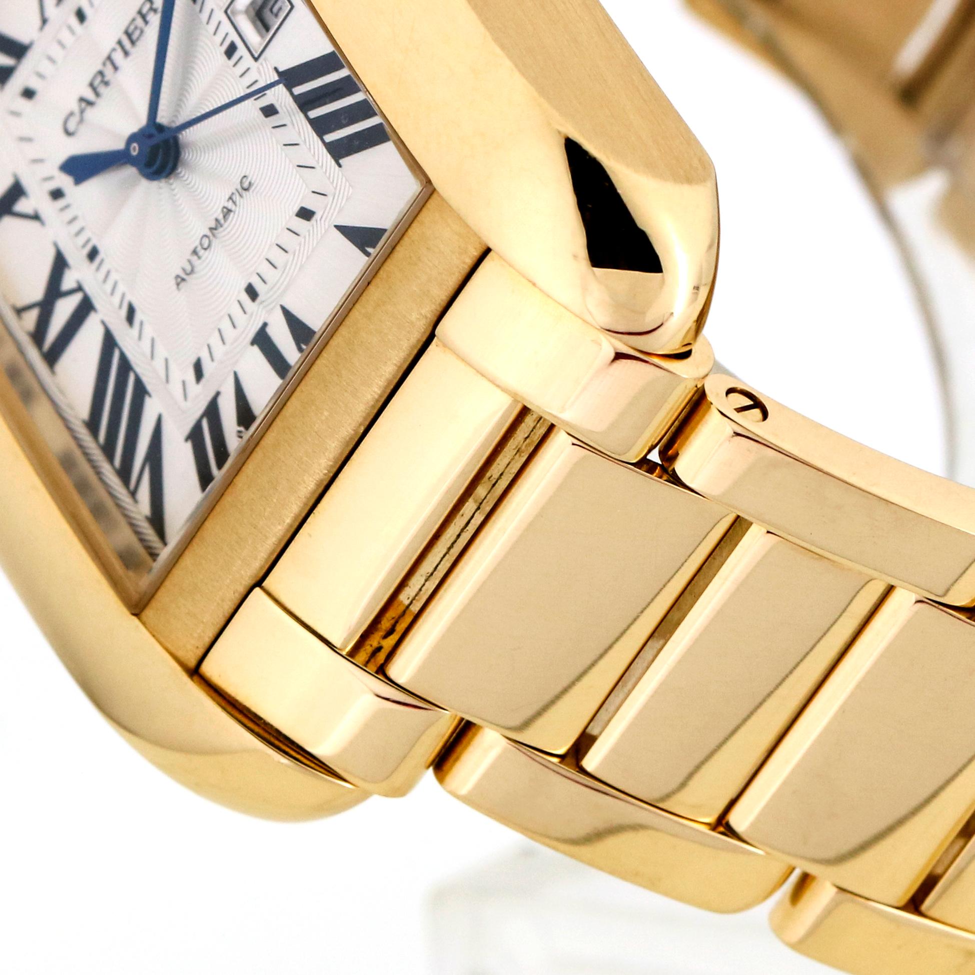 Contemporary Cartier Tank Anglaise 18 Karat Yellow Gold Women's Automatic Watch W5310015 For Sale