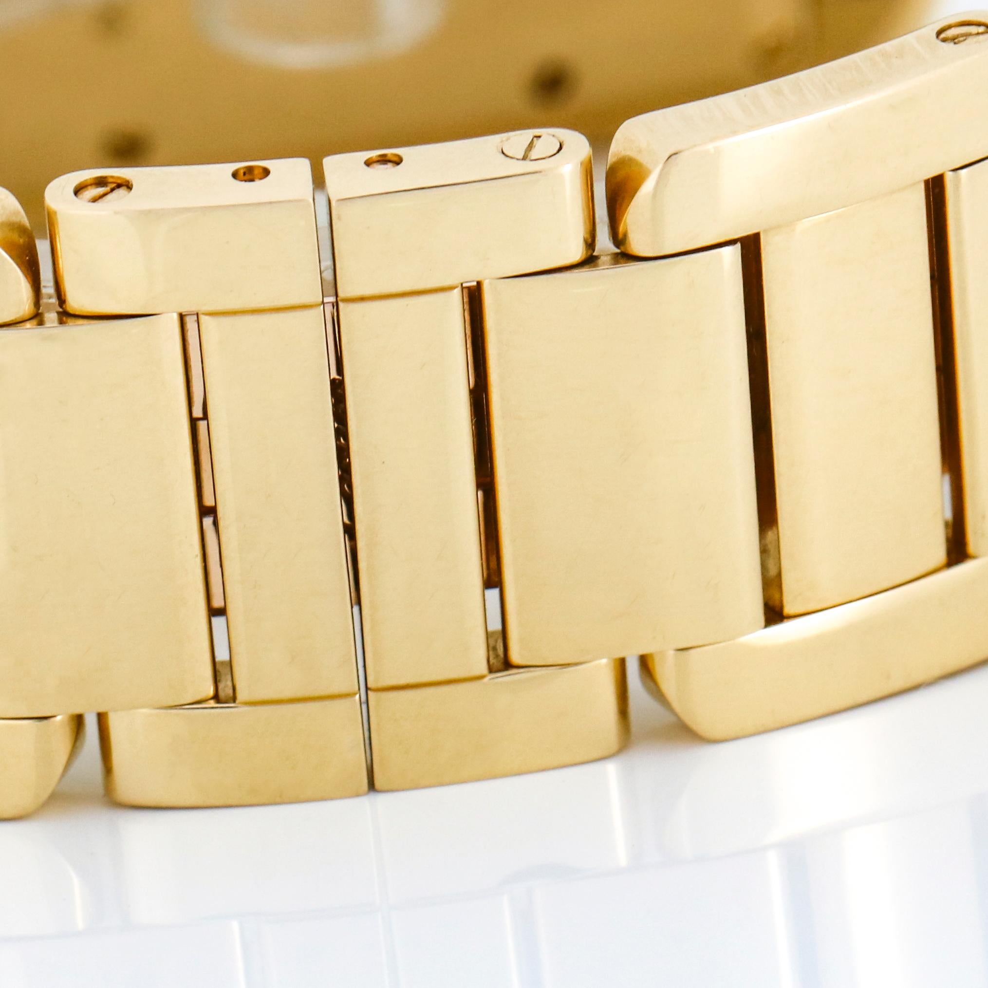 Cartier Tank Anglaise 18 Karat Yellow Gold Women's Automatic Watch W5310015 In Excellent Condition For Sale In Fort Lauderdale, FL