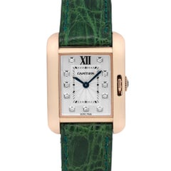 Montre Cartier Tank Anglaise 22MM Or Rose 18K Diamants 3580 WJTA0007