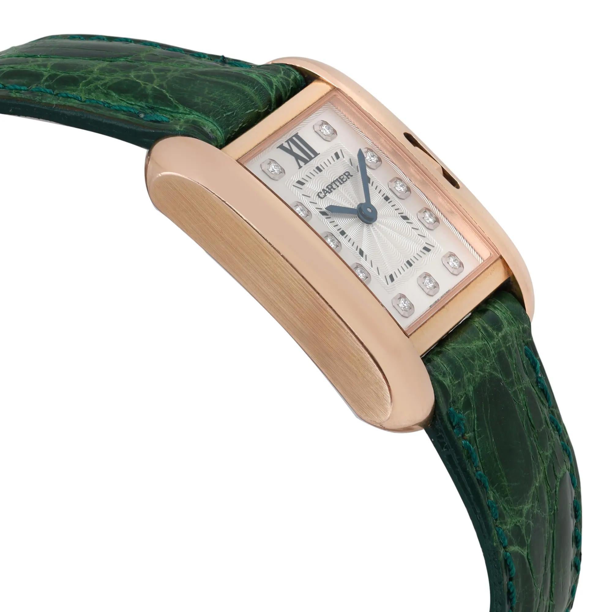 De las mujeres Cartier Tank Anglaise 22MM 18K Rose Gold Diamonds Watch 3580 WJTA0007 en venta