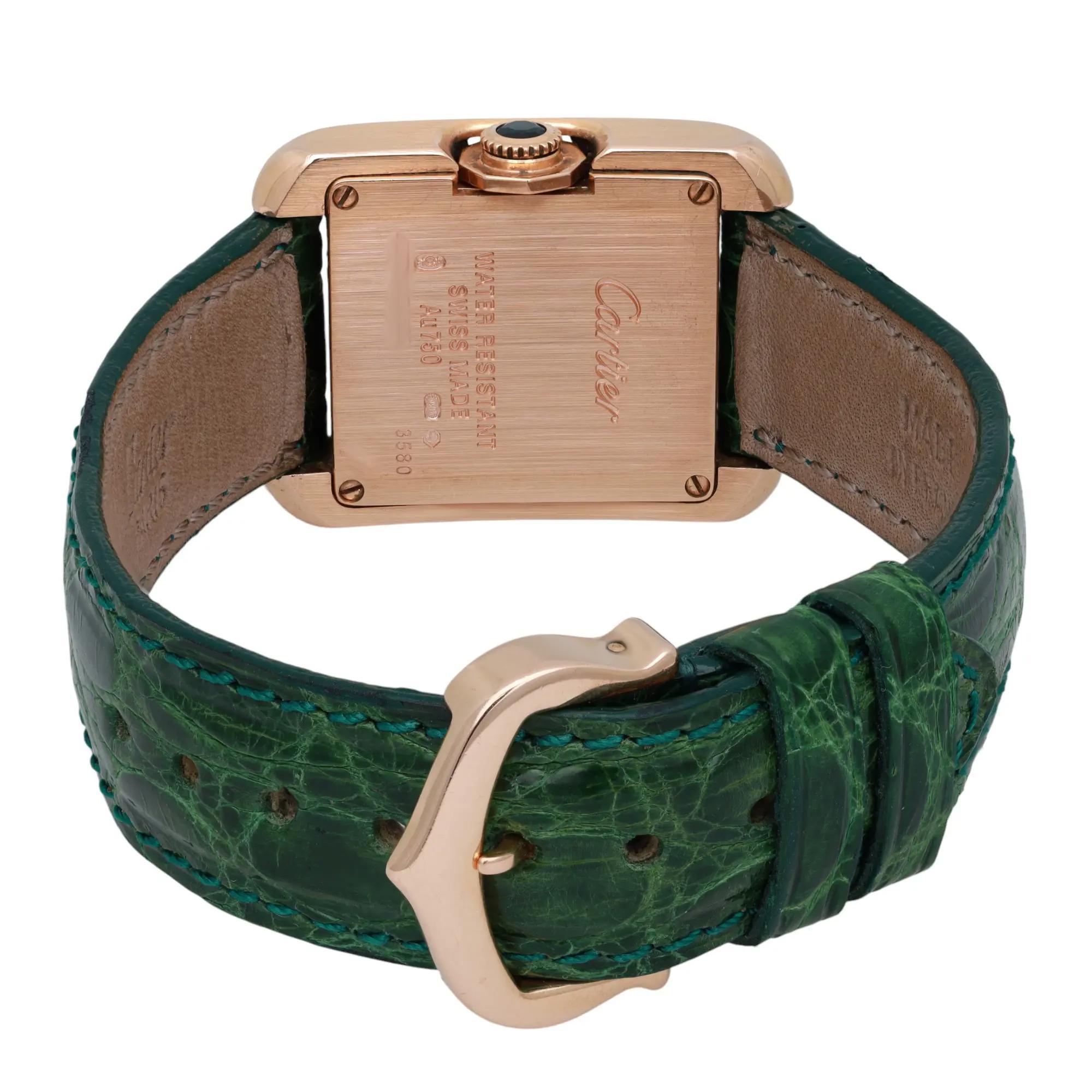 Cartier Tank Anglaise 22MM 18K Rose Gold Diamonds Watch 3580 WJTA0007 For Sale 1