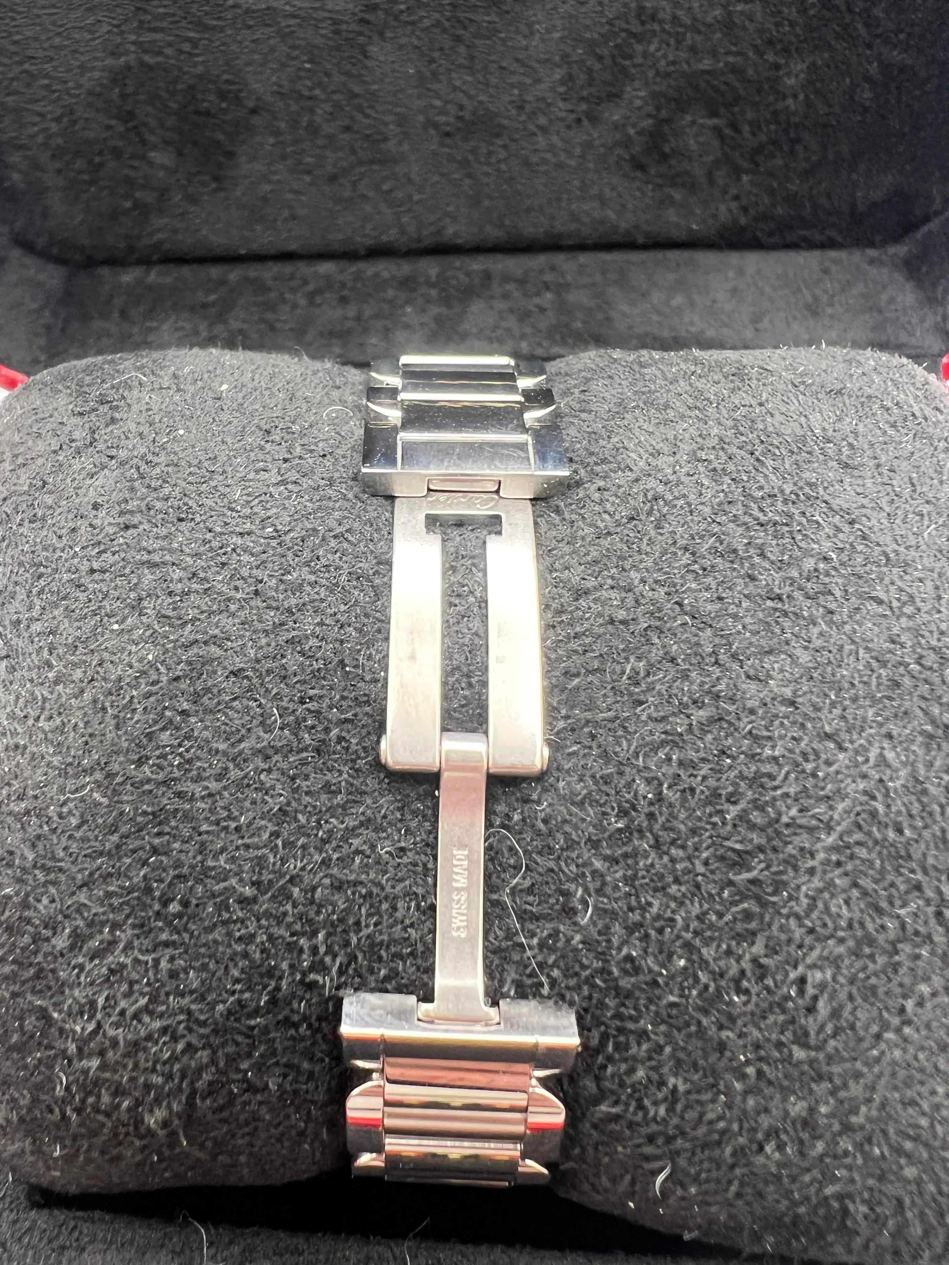Cartier Tank Anglaise 31mm Quadrante Argento 18K Acciaio Rosa Orologio W5310036 in vendita 9