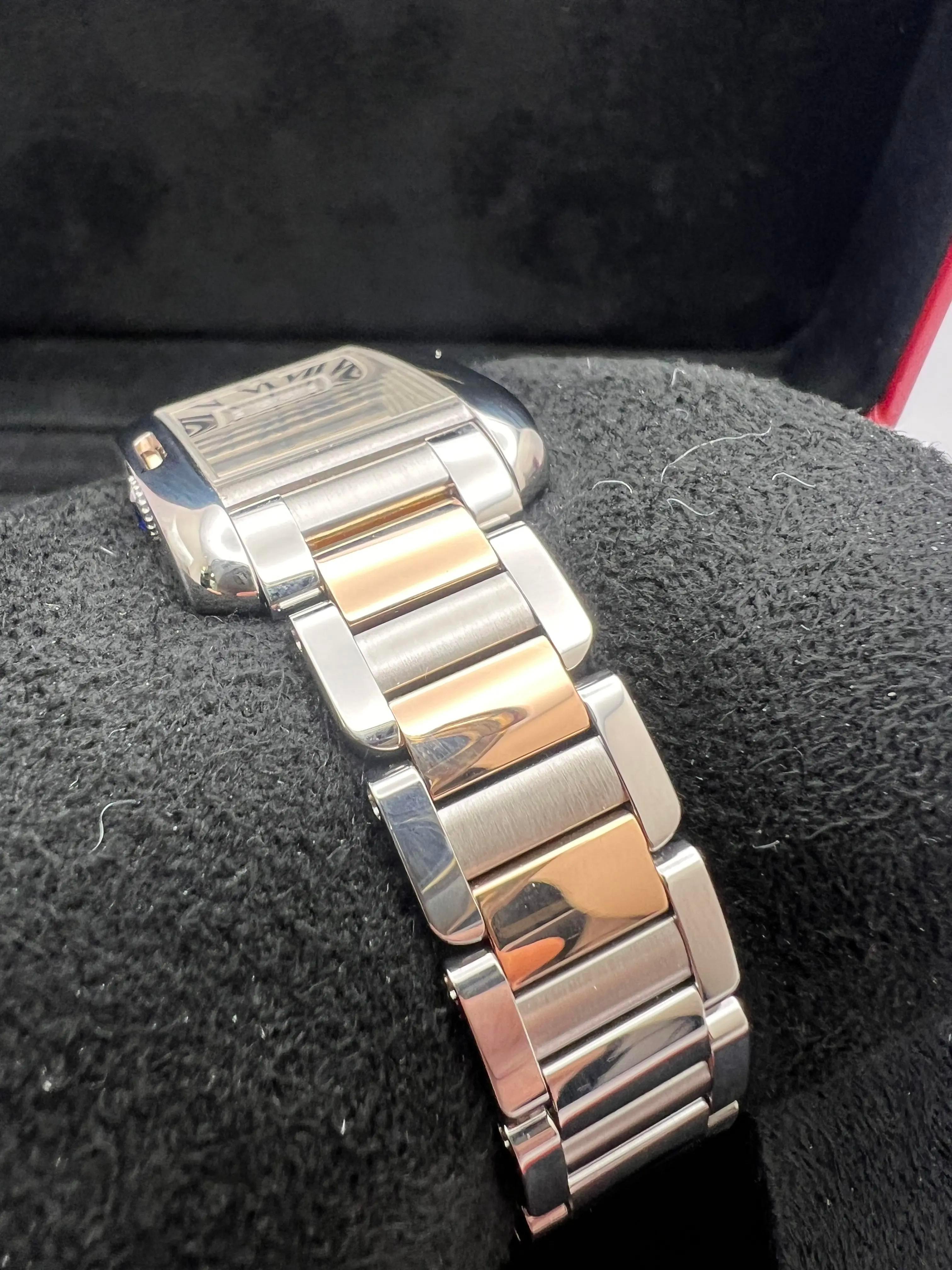 Cartier Tank Anglaise 31mm Quadrante Argento 18K Acciaio Rosa Orologio W5310036 in vendita 2