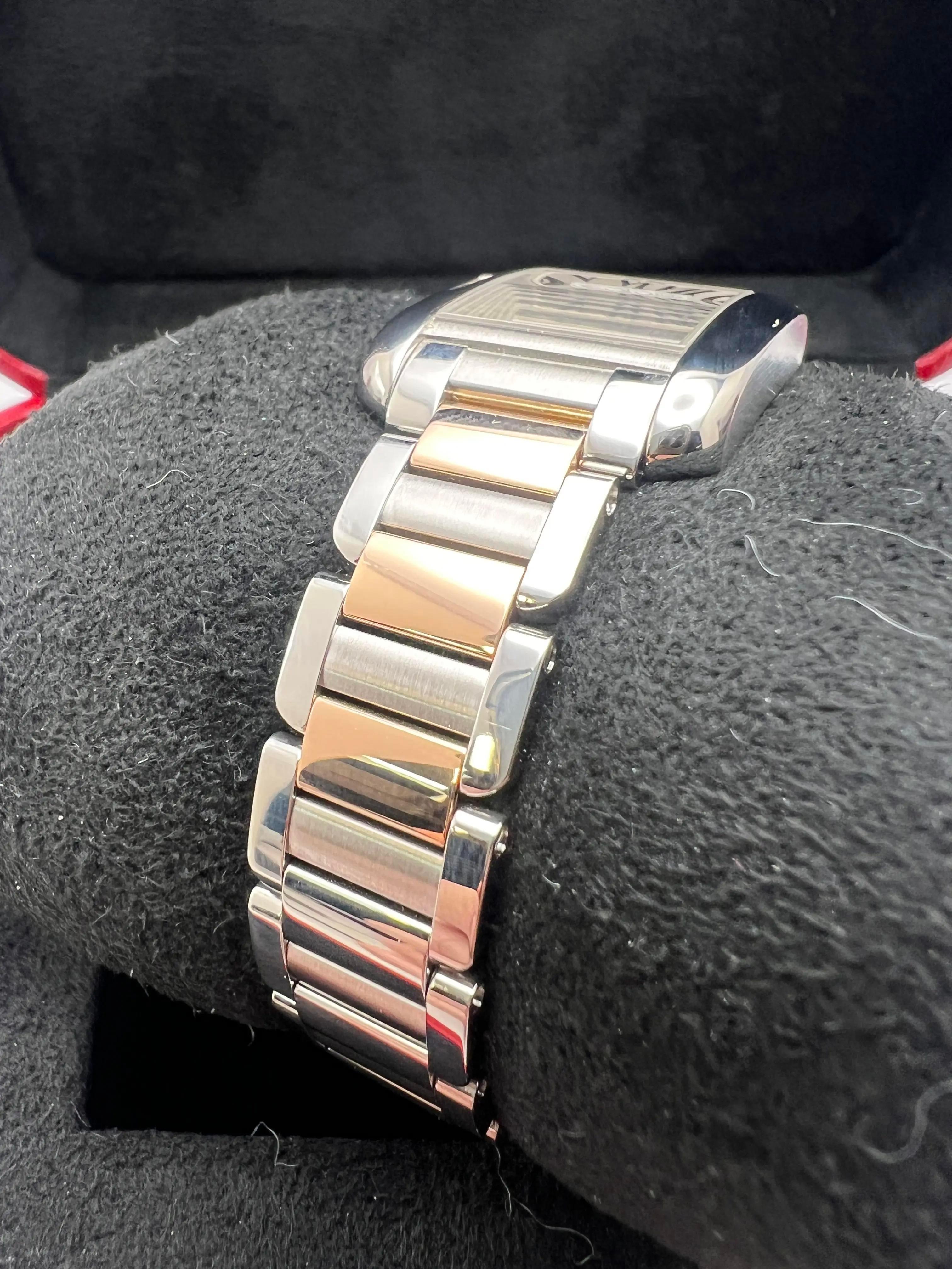 Cartier Tank Anglaise 31mm Quadrante Argento 18K Acciaio Rosa Orologio W5310036 in vendita 5