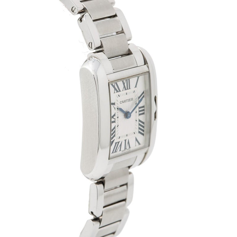 Cartier Tank Anglaise 3485 With 7 mm Band, Stainless-Steel Bezel and ...