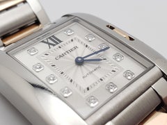 Cartier Tank Anglaise 3511 Two-Tone 18K Rose Gold Diamond Automatic Watch