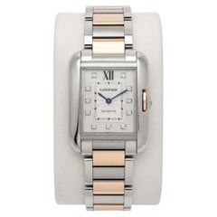 Cartier Tank Anglaise 3511 Two-Tone 18K Rose Gold Diamond Automatic Watch