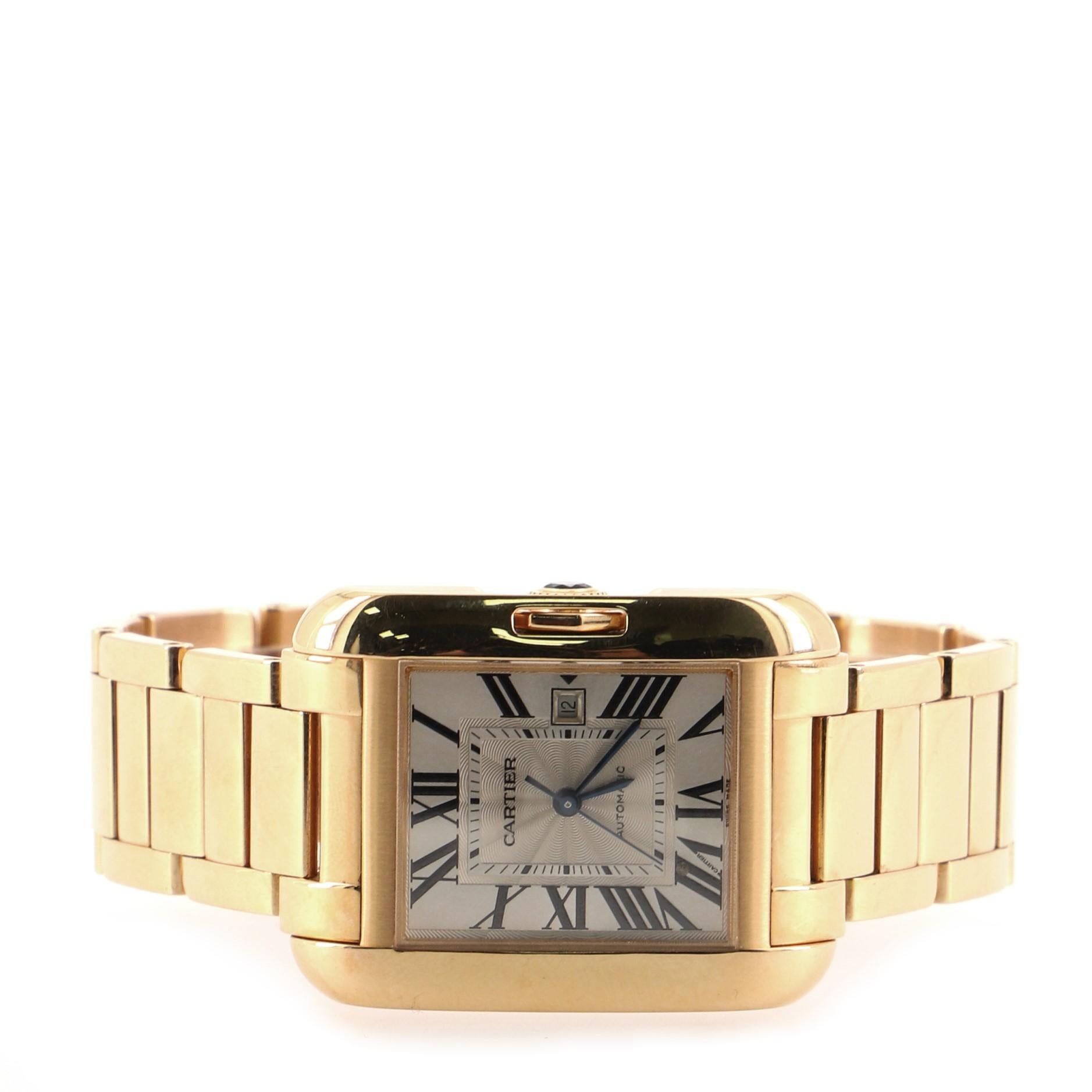 Cartier Tank Anglaise Automatic Watch Rose Gold 30 In Good Condition In New York, NY