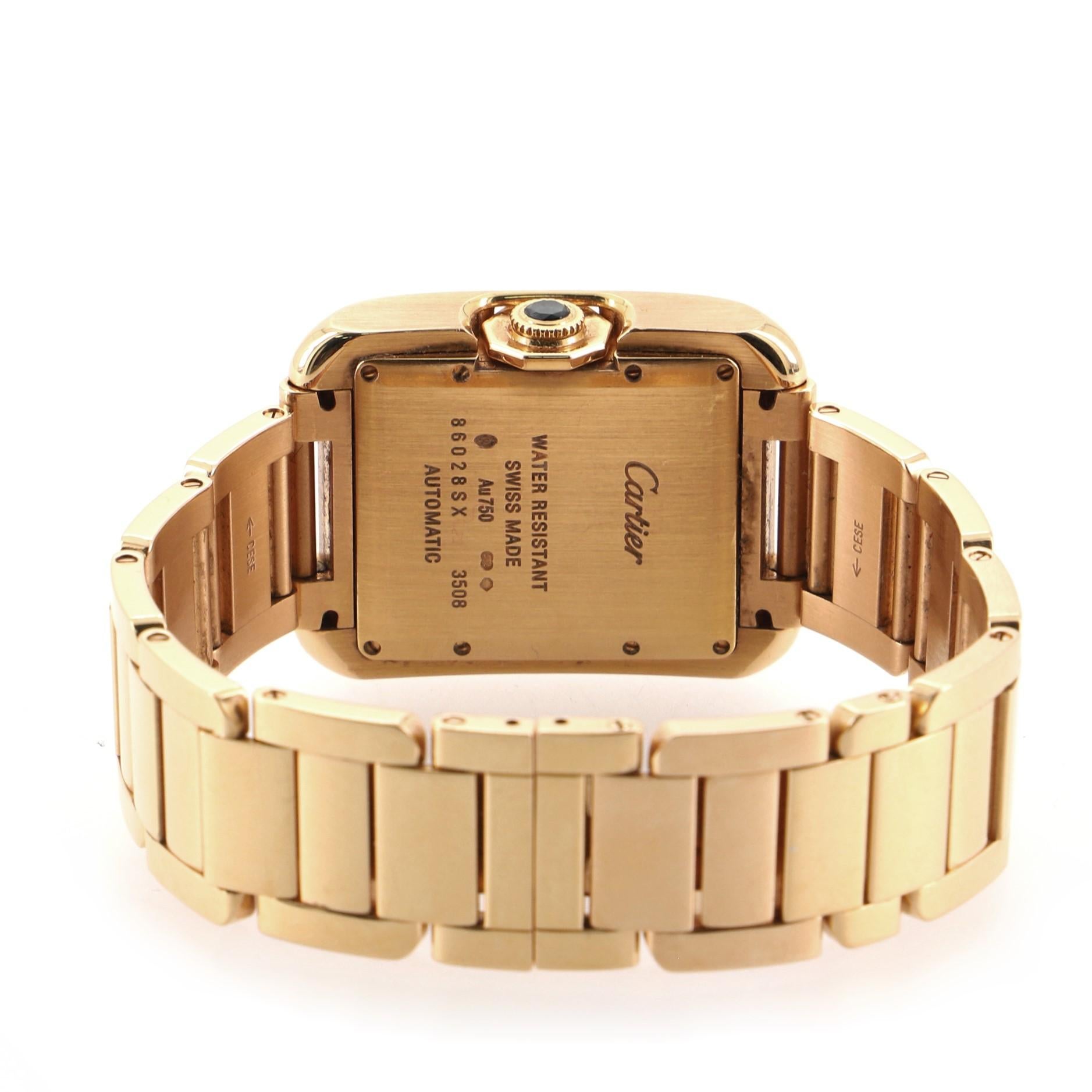Women's Cartier Tank Anglaise Automatic Watch Rose Gold 30