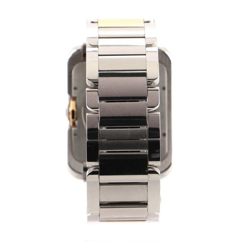 Cartier Tank Anglaise Automatic Watch Stainless Steel and Rose Gold 36 In Good Condition In New York, NY