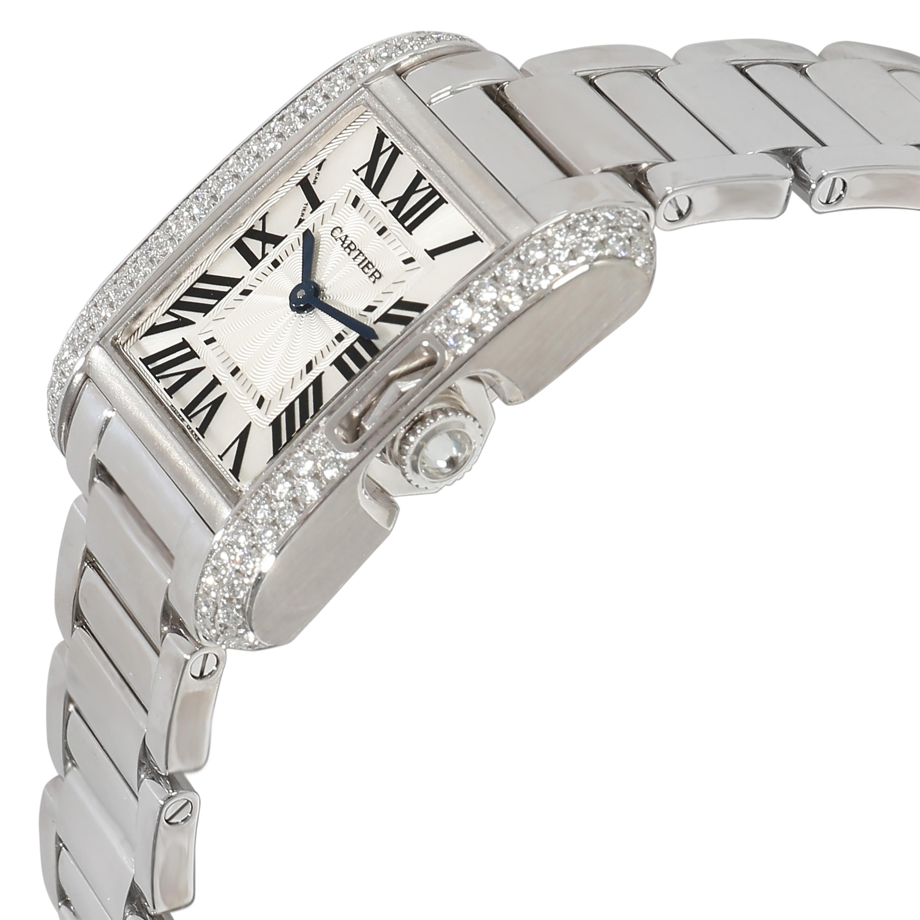 Cartier Tank Anglaise de Cartier WT100008 Women's Watch in  White Gold In Excellent Condition For Sale In New York, NY