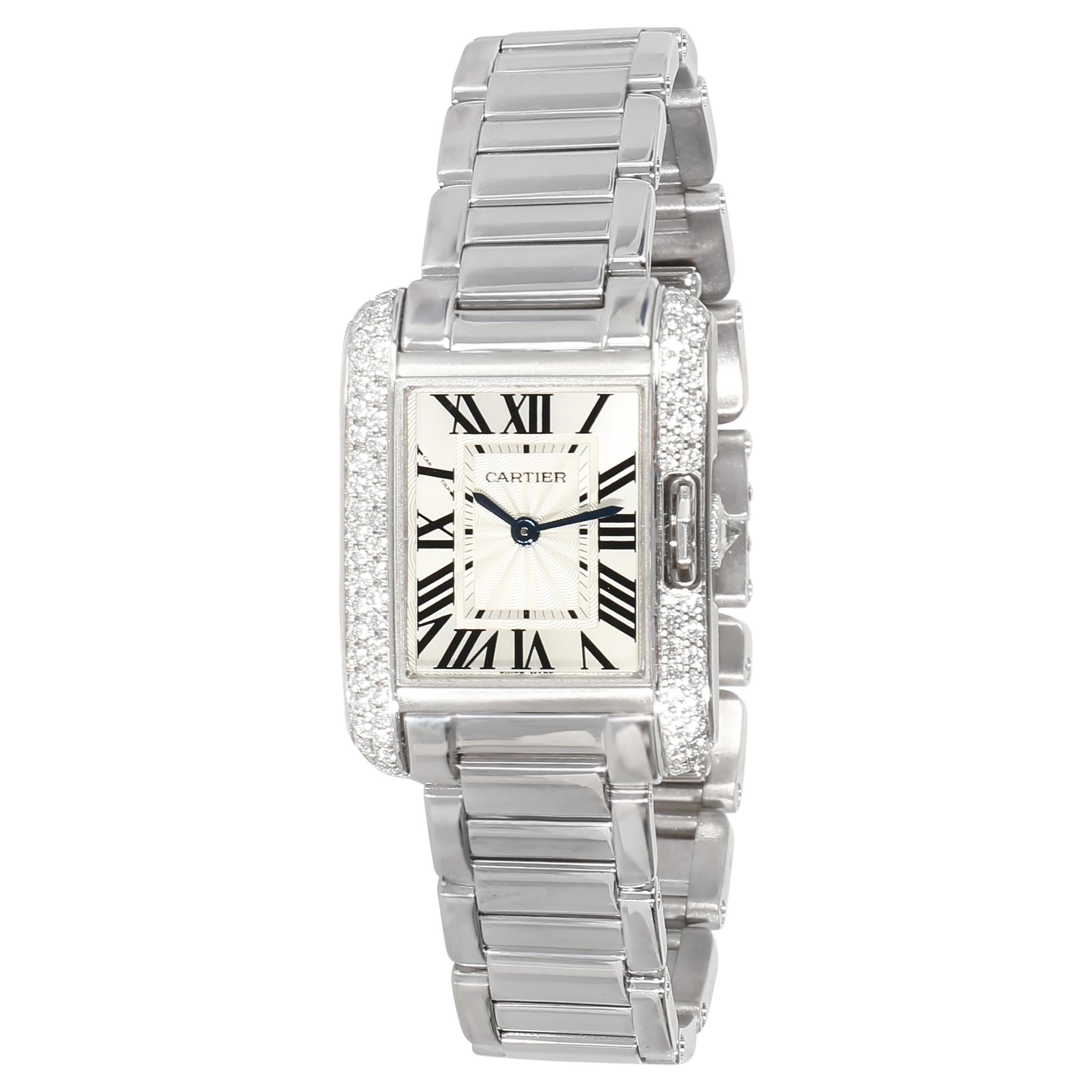 Cartier Tank Anglaise de Cartier WT100008 Women's Watch in  White Gold For Sale