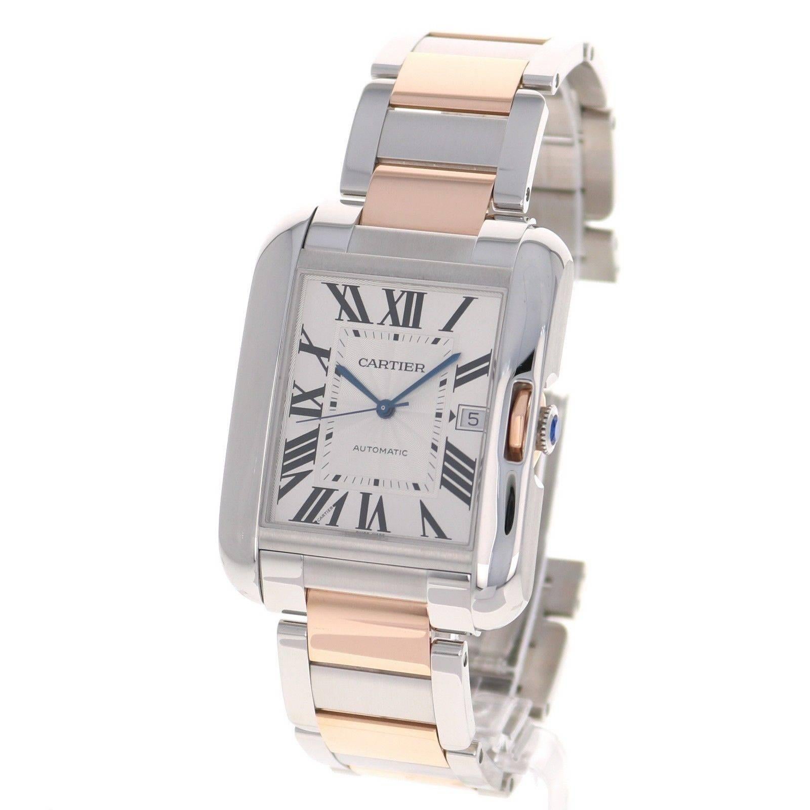 Art Deco Cartier Rose Gold Tank Anglaise Extra Large Automatic Wristwatch