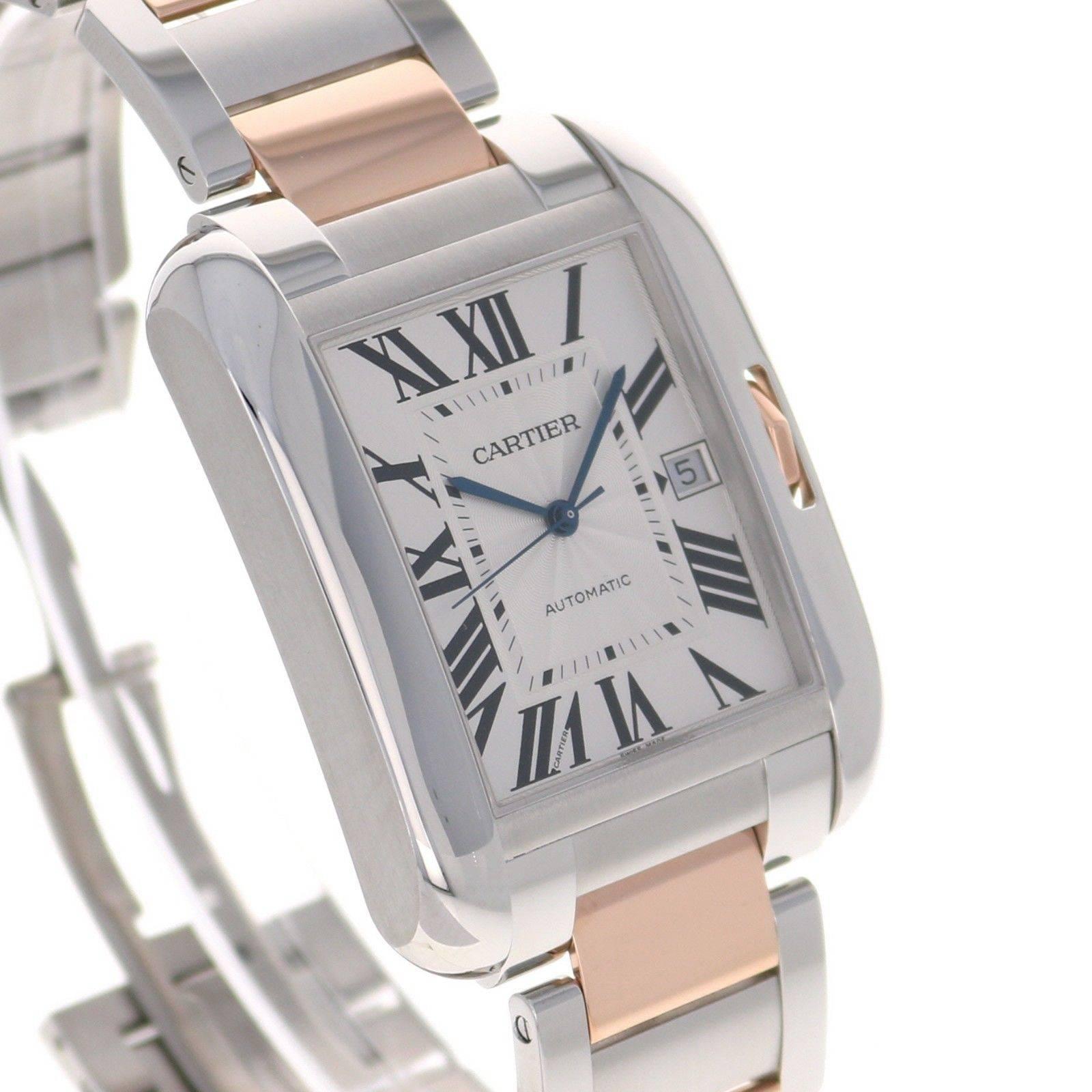 Cartier Rose Gold Tank Anglaise Extra Large Automatic Wristwatch 1