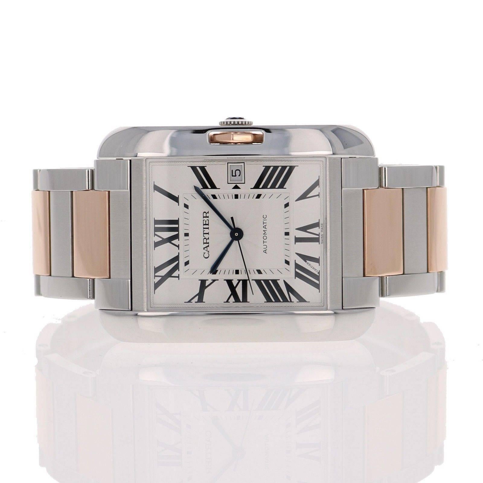 Cartier Rose Gold Tank Anglaise Extra Large Automatic Wristwatch 2
