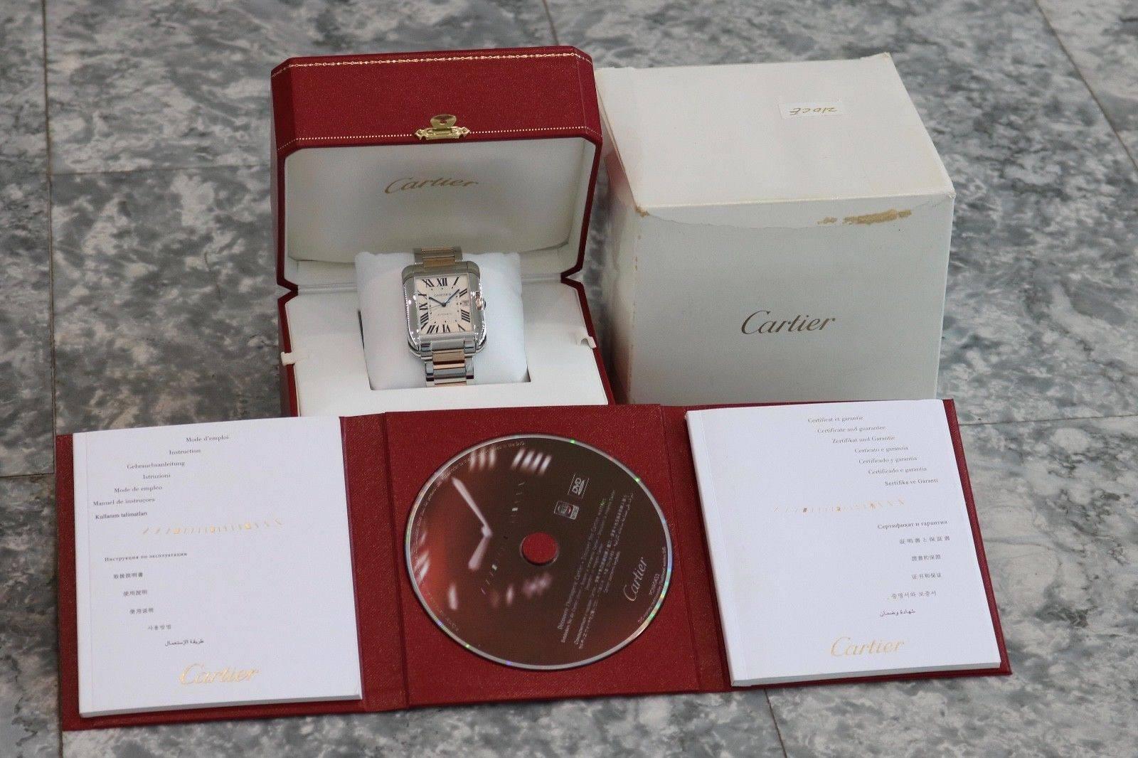Cartier Rose Gold Tank Anglaise Extra Large Automatic Wristwatch 4
