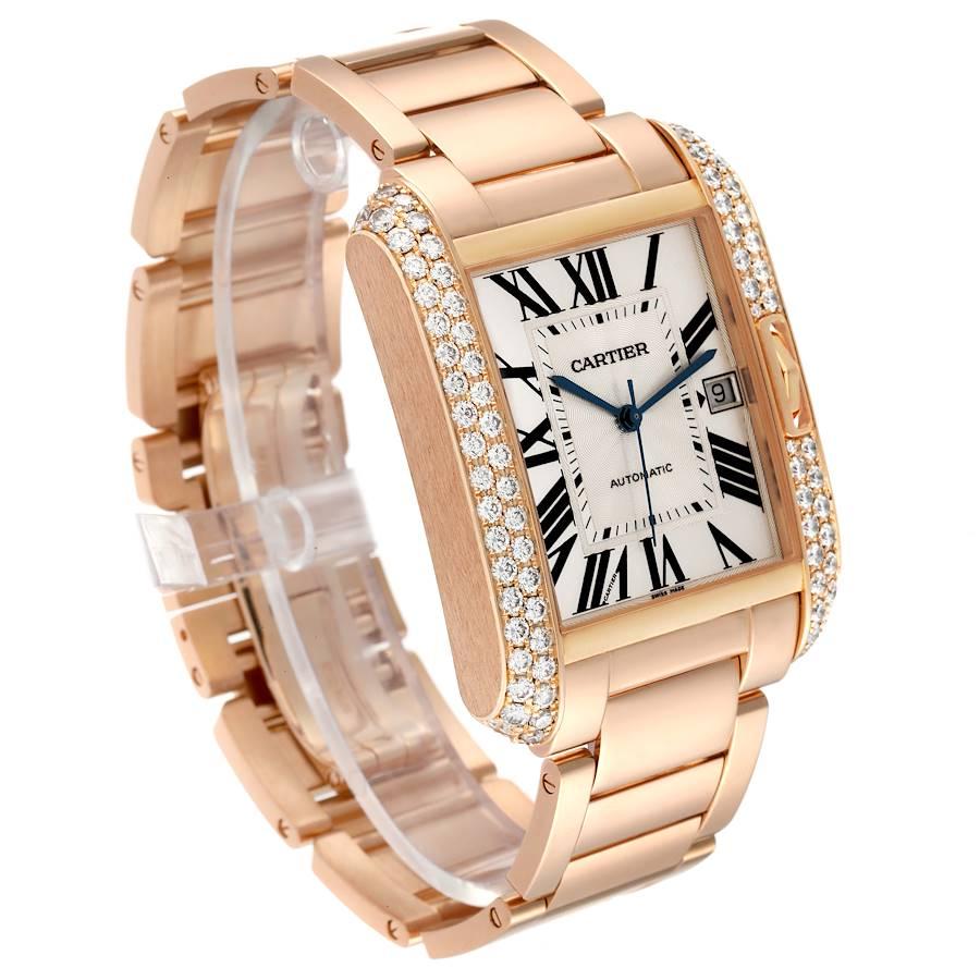 Cartier: 18 Karat Roségold Diamantuhr Tank Anglaise, WT100004, Schachtel mit Papieren im Zustand „Hervorragend“ im Angebot in Atlanta, GA