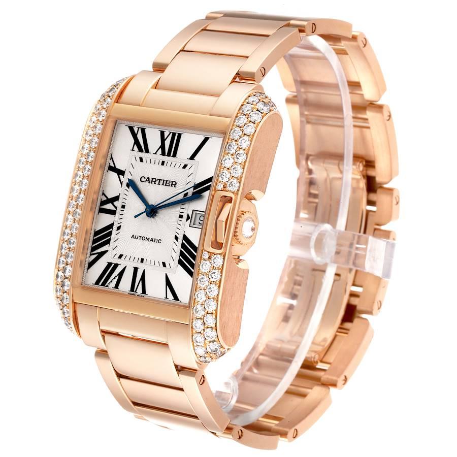 Cartier: 18 Karat Roségold Diamantuhr Tank Anglaise, WT100004, Schachtel mit Papieren Herren im Angebot