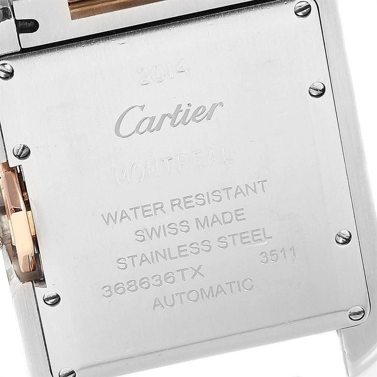 Cartier Tank Anglaise Large Steel 18 Karat Rose Gold Ladies Watch ...