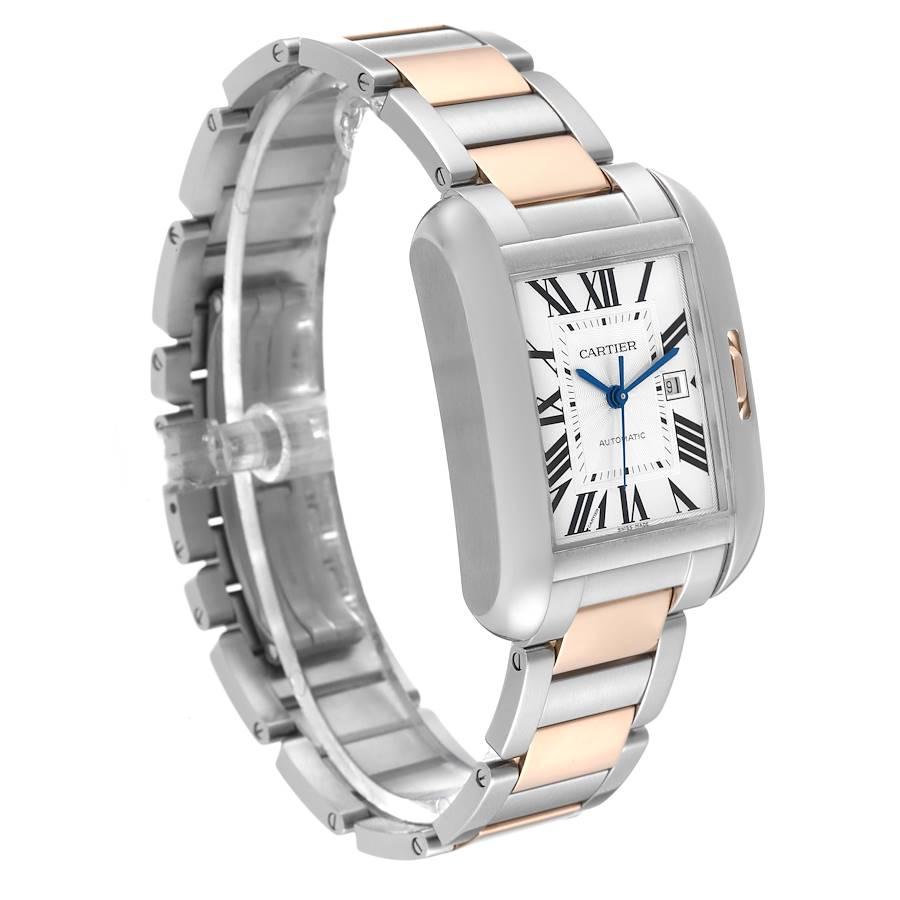 Cartier: 18 Karat Roségold Herrenuhr Tank Anglaise, W5310007, Schachtel mit Papieren im Zustand „Hervorragend“ im Angebot in Atlanta, GA