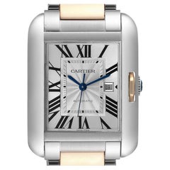 Cartier Tank Anglaise Grande Orologio Uomo Acciaio 18k Oro Rosa W5310007 Scatola Documenti