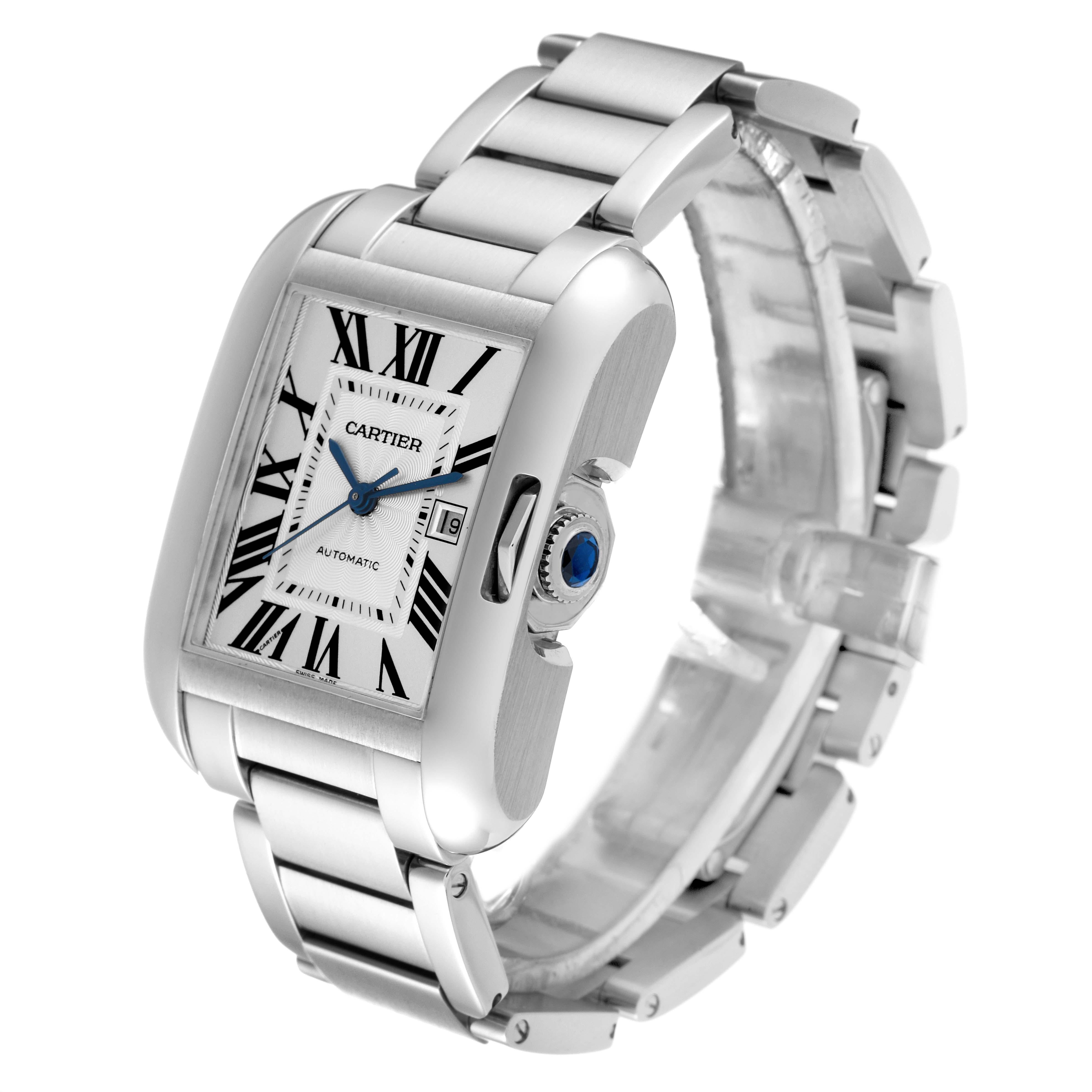 Men's Cartier Tank Anglaise Large Steel Automatic Mens Watch W5310009