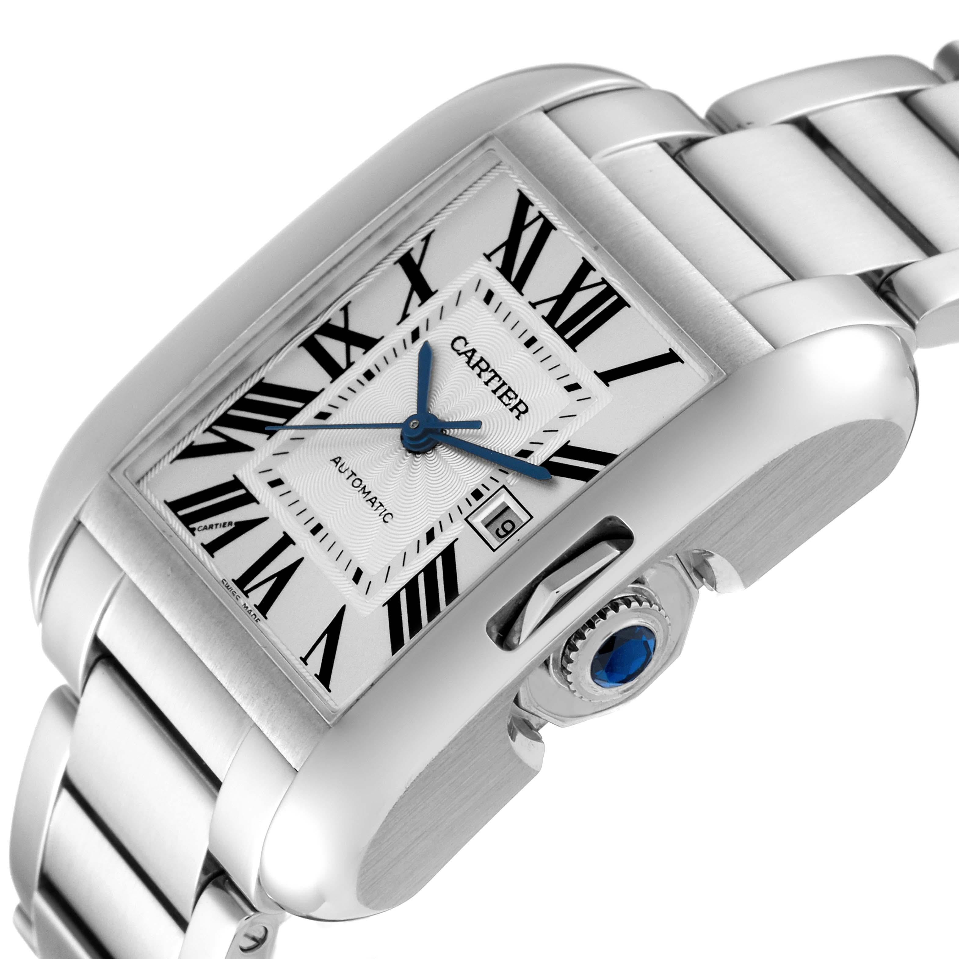 Cartier Tank Anglaise Large Steel Automatic Mens Watch W5310009 1