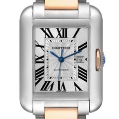 Cartier Tank Anglaise Large Steel Rose Gold Mens Watch W5310037 Papers