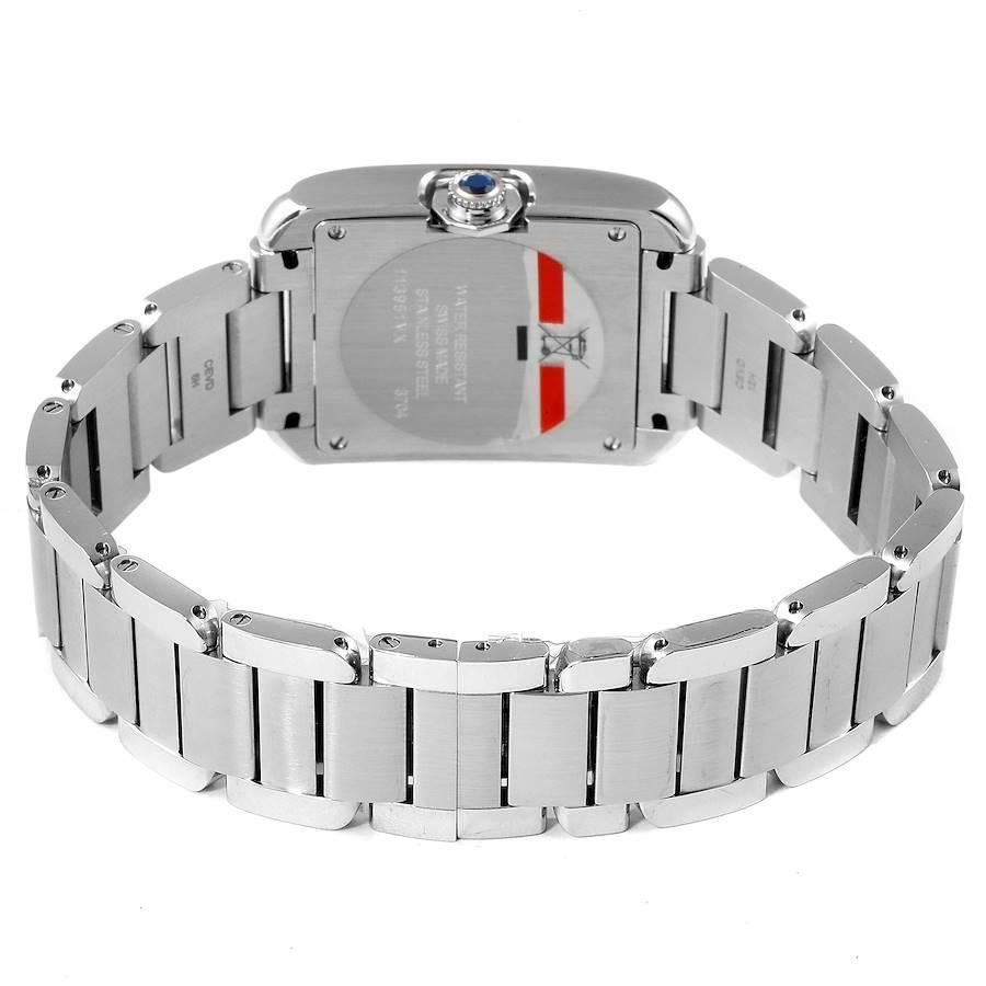 Cartier Tank Anglaise Medium Steel Diamond Ladies Watch W4TA0004 Unworn For Sale 3