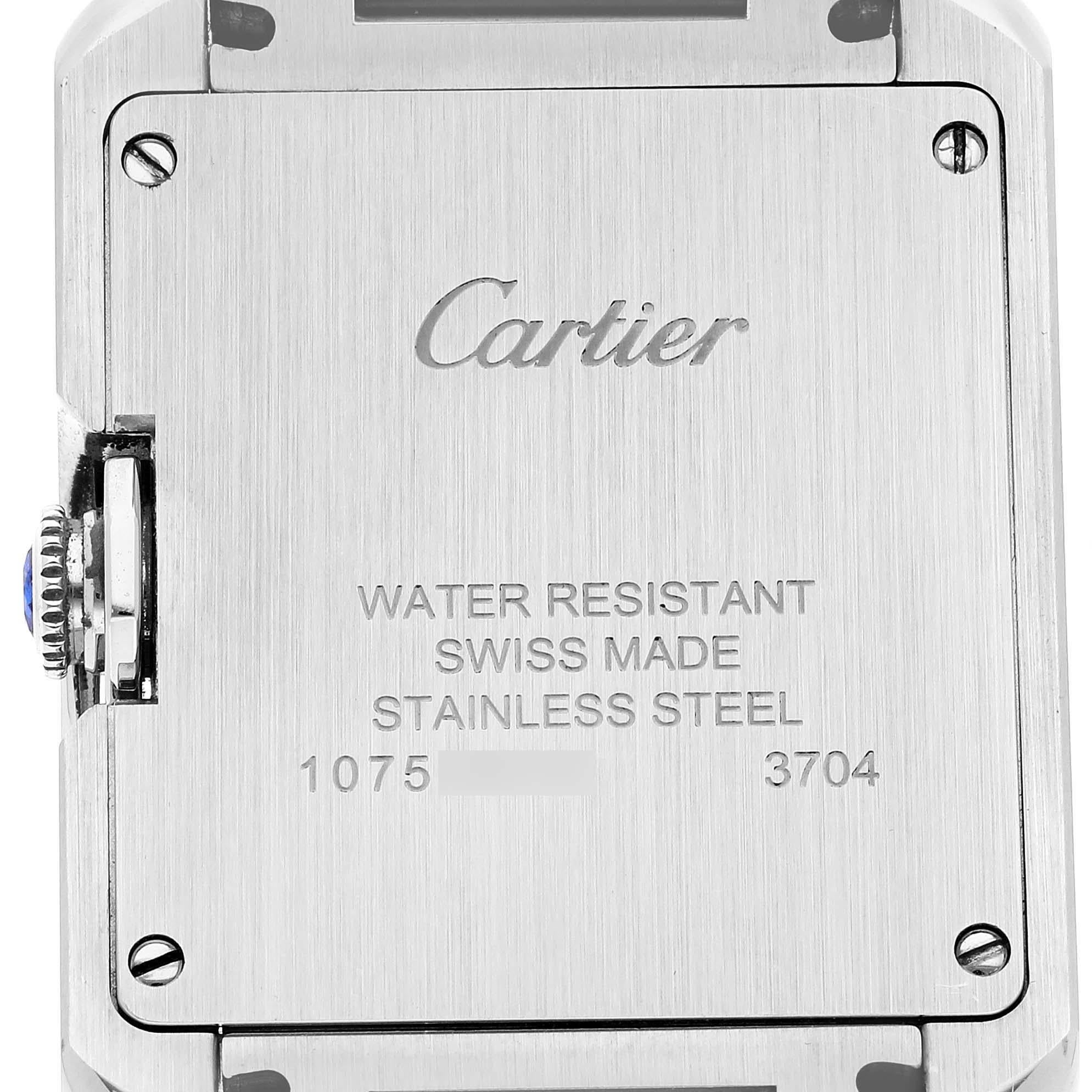 Cartier Tank Anglaise Midsize Steel Ladies Watch W5310044 Box Card For Sale 2